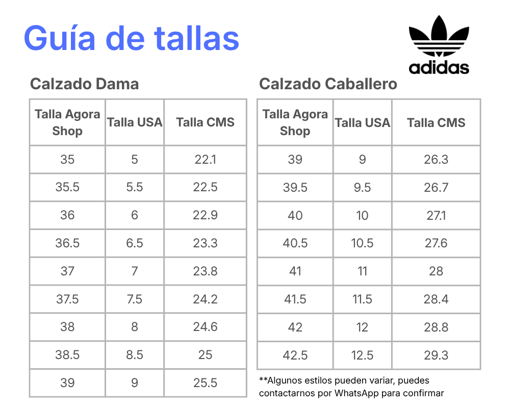 Guía de tallas